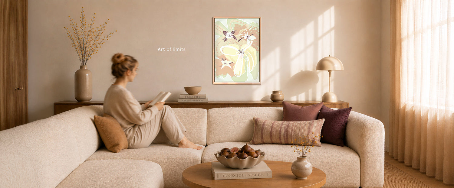 Abstract Scandinavian wall art inspired by organic root forms by Norwegian artist Making Sense