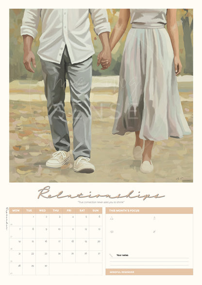 Personal Growth Art Calendar 2026