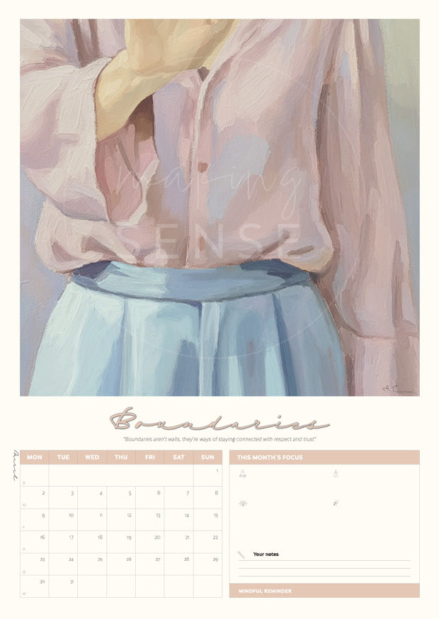 Personal Growth Art Calendar 2026