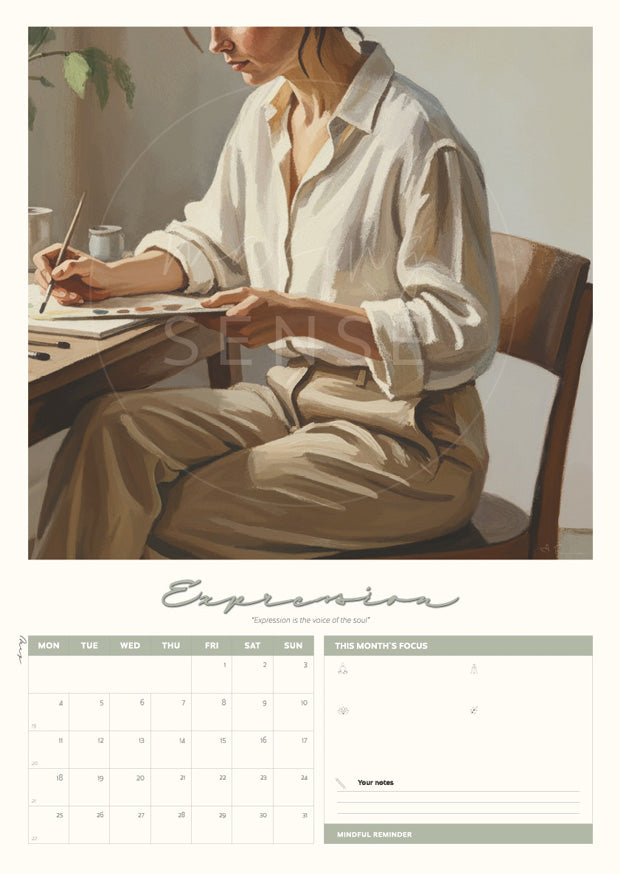 Personal Growth Art Calendar 2026