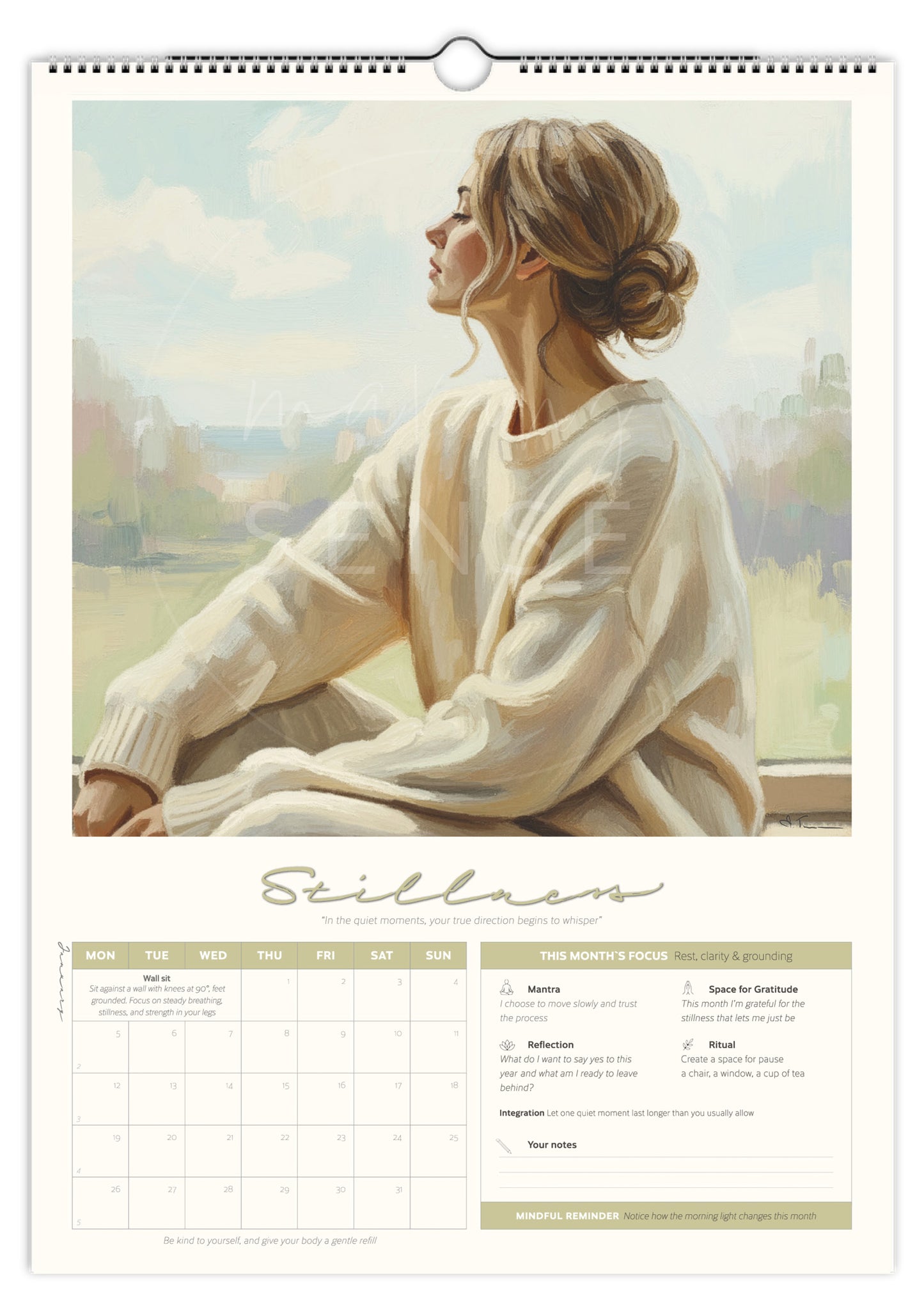 Personal Growth Art Calendar 2026