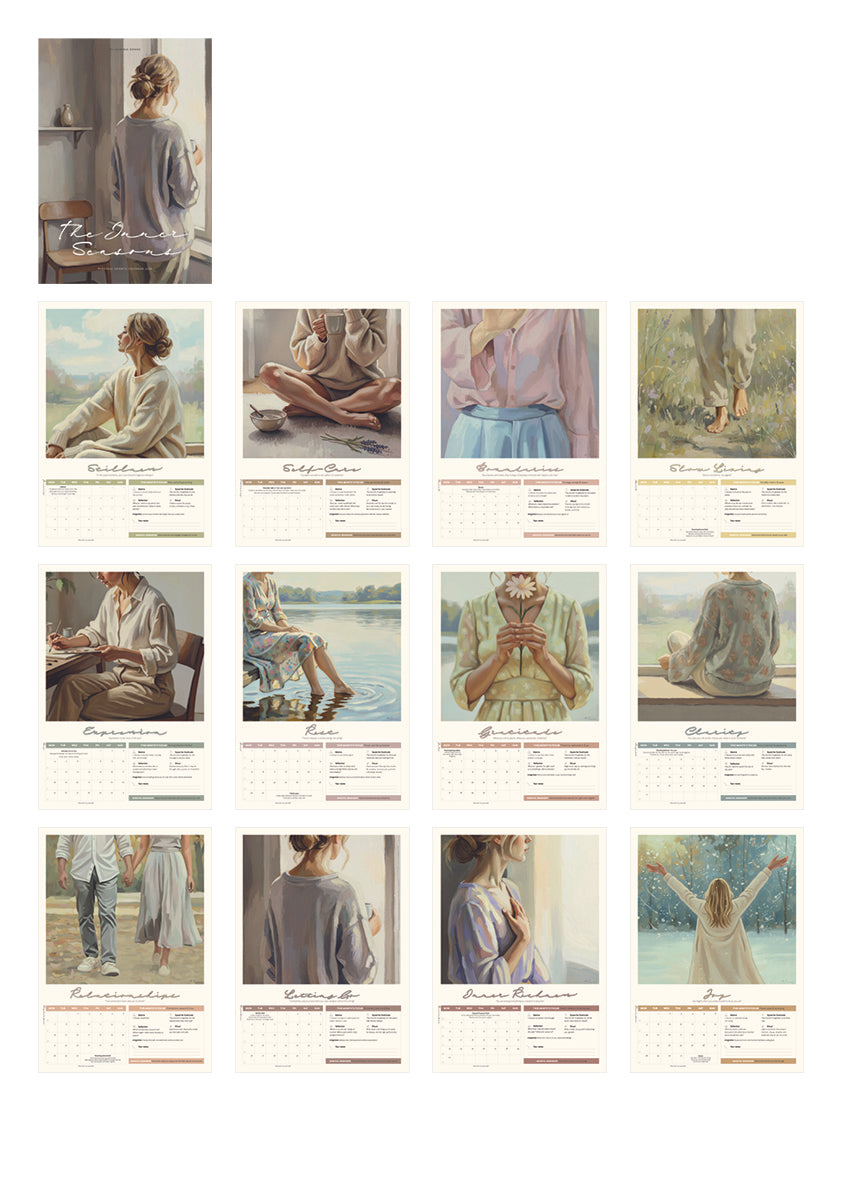 Mindful Wall Art Calendar 2026 by Making Sense Art – modern Scandinavian emotional paintings and personal growth reflection tools