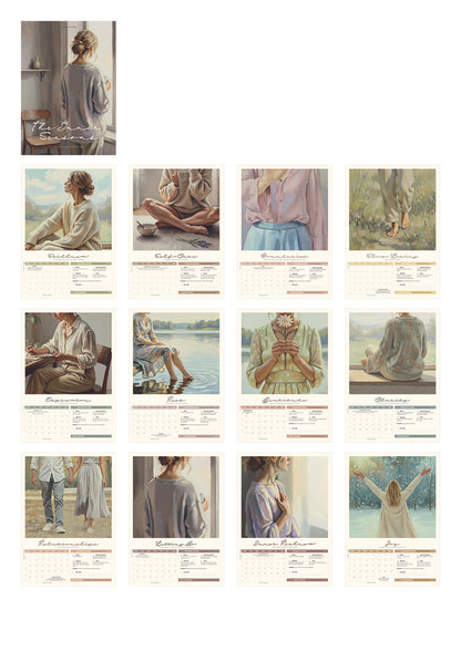 Mindful Wall Art Calendar 2026 by Making Sense Art – modern Scandinavian emotional paintings and personal growth reflection tools