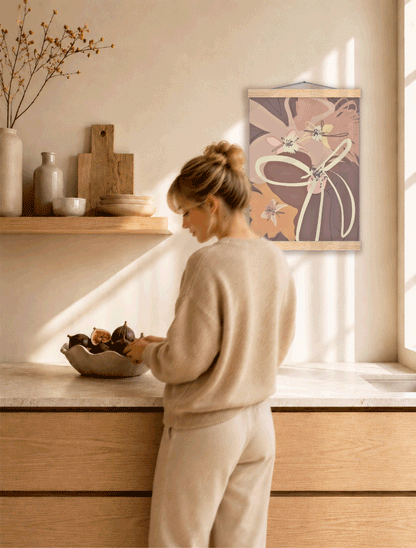 Roots Art Print no. 01 shown in different calm Scandinavian interiors