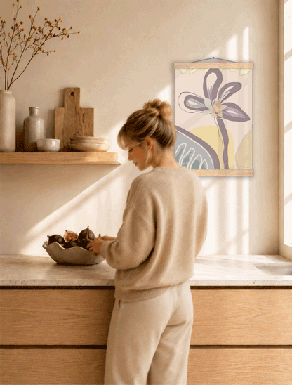 Roots Art Print no. 07 shown in different calm Scandinavian interiors