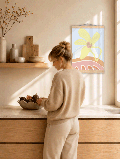 Roots Art Print no. 09 shown in different calm Scandinavian interiors