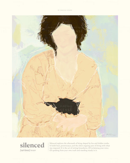 Silenced - abstract wall art by Norwegian artist Making Sense, modern Scandinavian artwork inspired by strength and inner balance