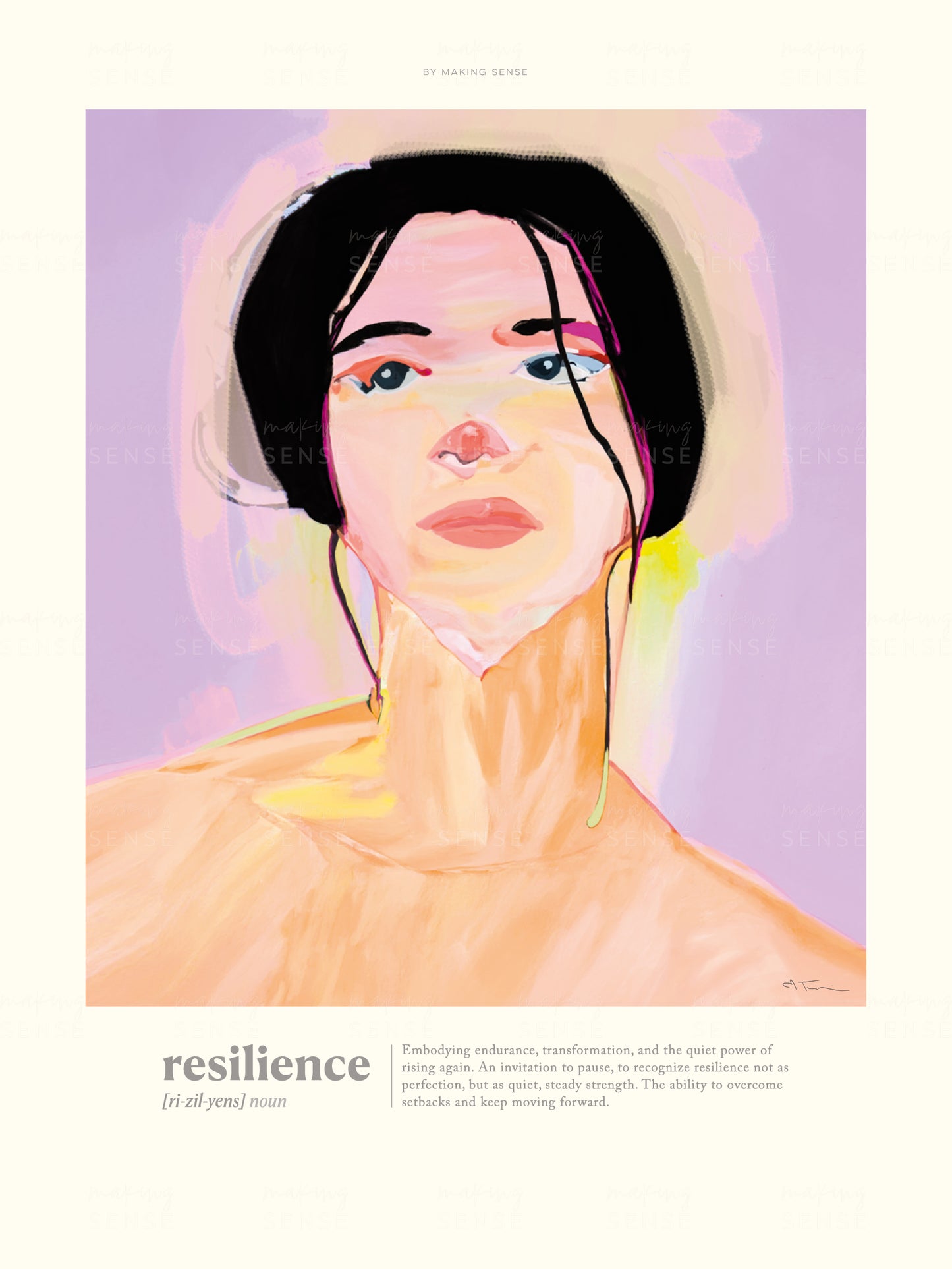 Resilience - abstract wall art by Norwegian artist Making Sense, modern Scandinavian artwork inspired by strength and inner balance