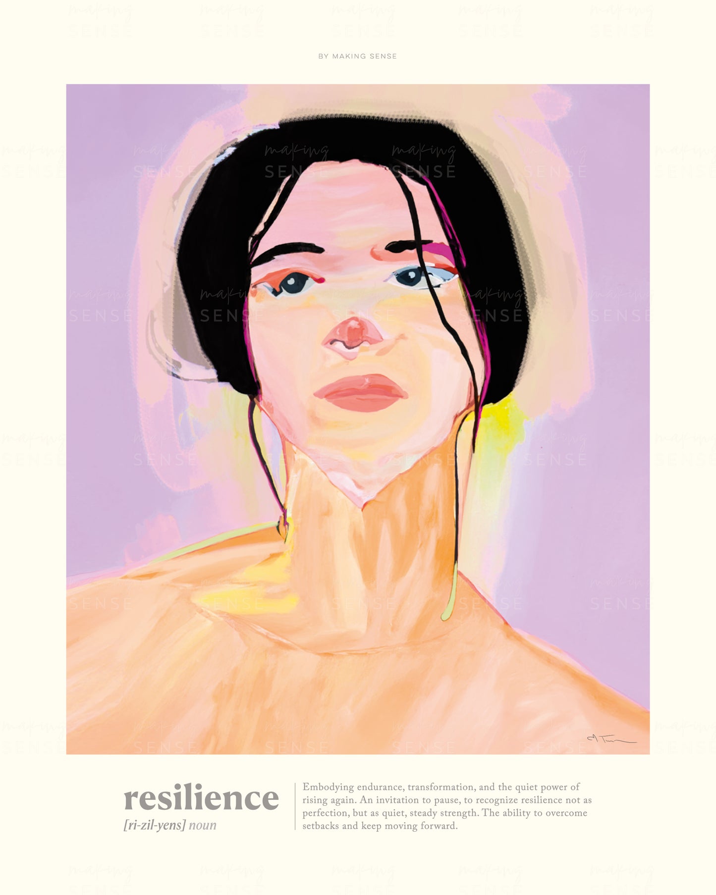Resilience - abstract wall art by Norwegian artist Making Sense, modern Scandinavian artwork inspired by strength and inner balance