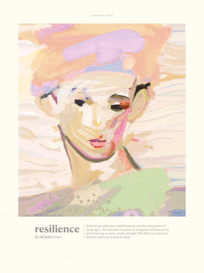 Resilience - abstract wall art by Norwegian artist Making Sense, modern Scandinavian artwork inspired by strength and inner balance