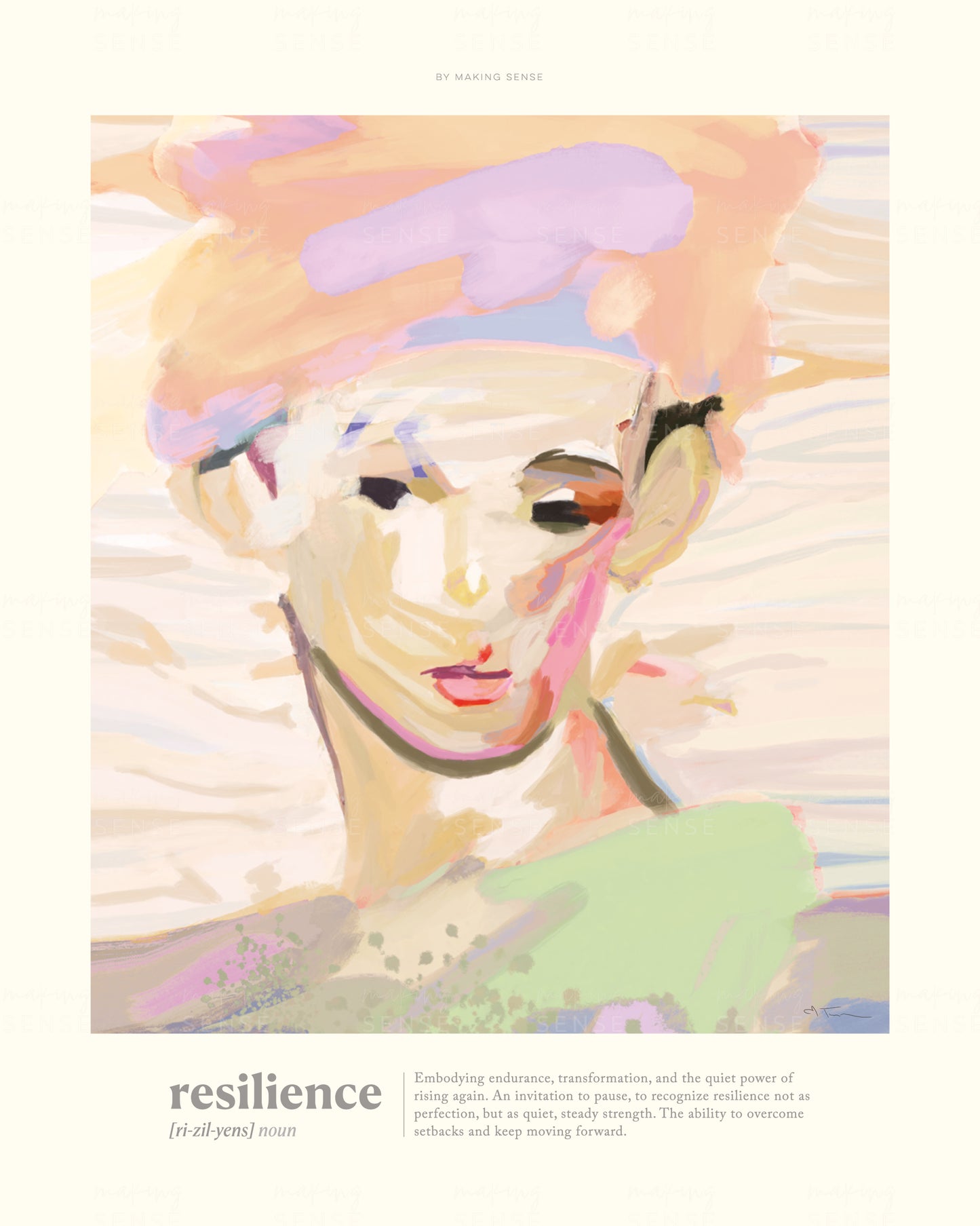 Resilience - abstract wall art by Norwegian artist Making Sense, modern Scandinavian artwork inspired by strength and inner balance