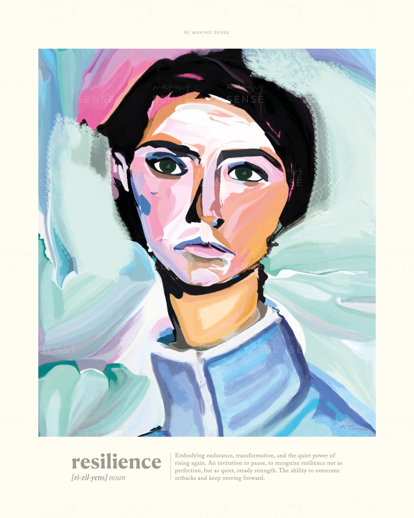 Resilience - abstract wall art by Norwegian artist Making Sense, modern Scandinavian artwork inspired by strength and inner balance