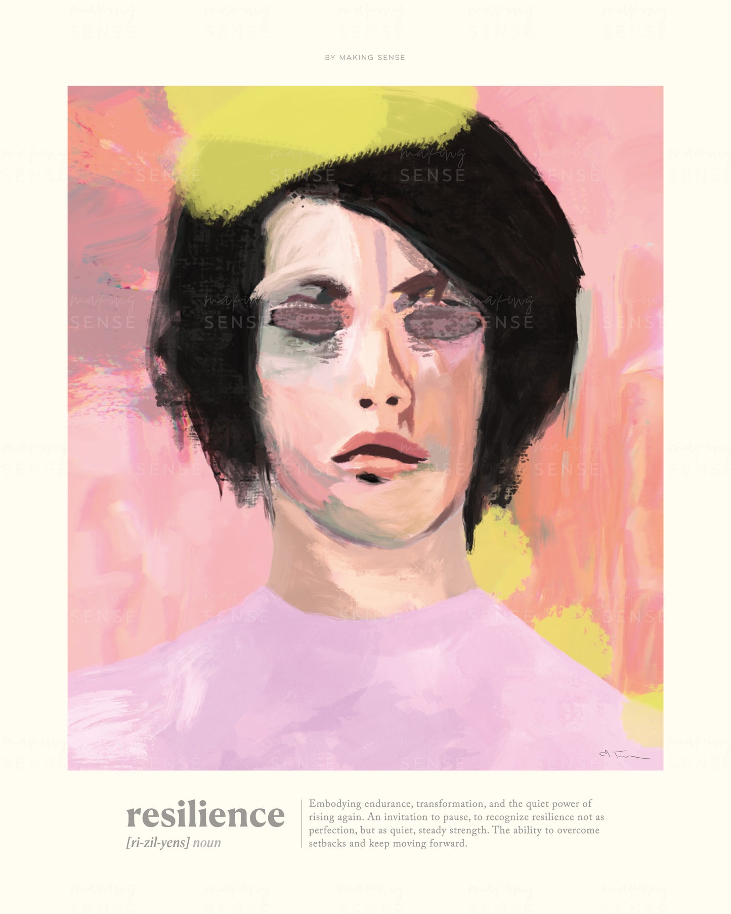 Resilience - abstract wall art by Norwegian artist Making Sense, modern Scandinavian artwork inspired by strength and inner balance